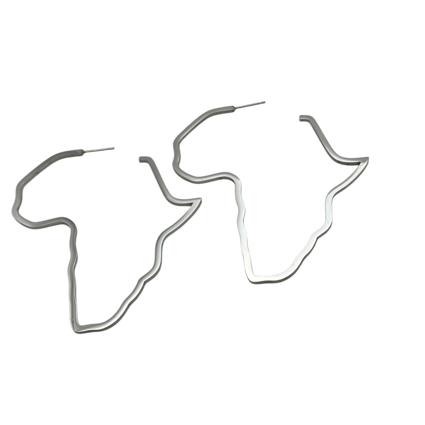 7cm Stainless Steel Africa Map Hoop Earrings – Afrocentric Bold Fashion Jewellery - Fatisha Boutique