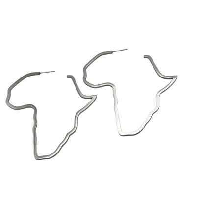 7cm Stainless Steel Africa Map Hoop Earrings – Afrocentric Bold Fashion Jewellery - Fatisha Boutique