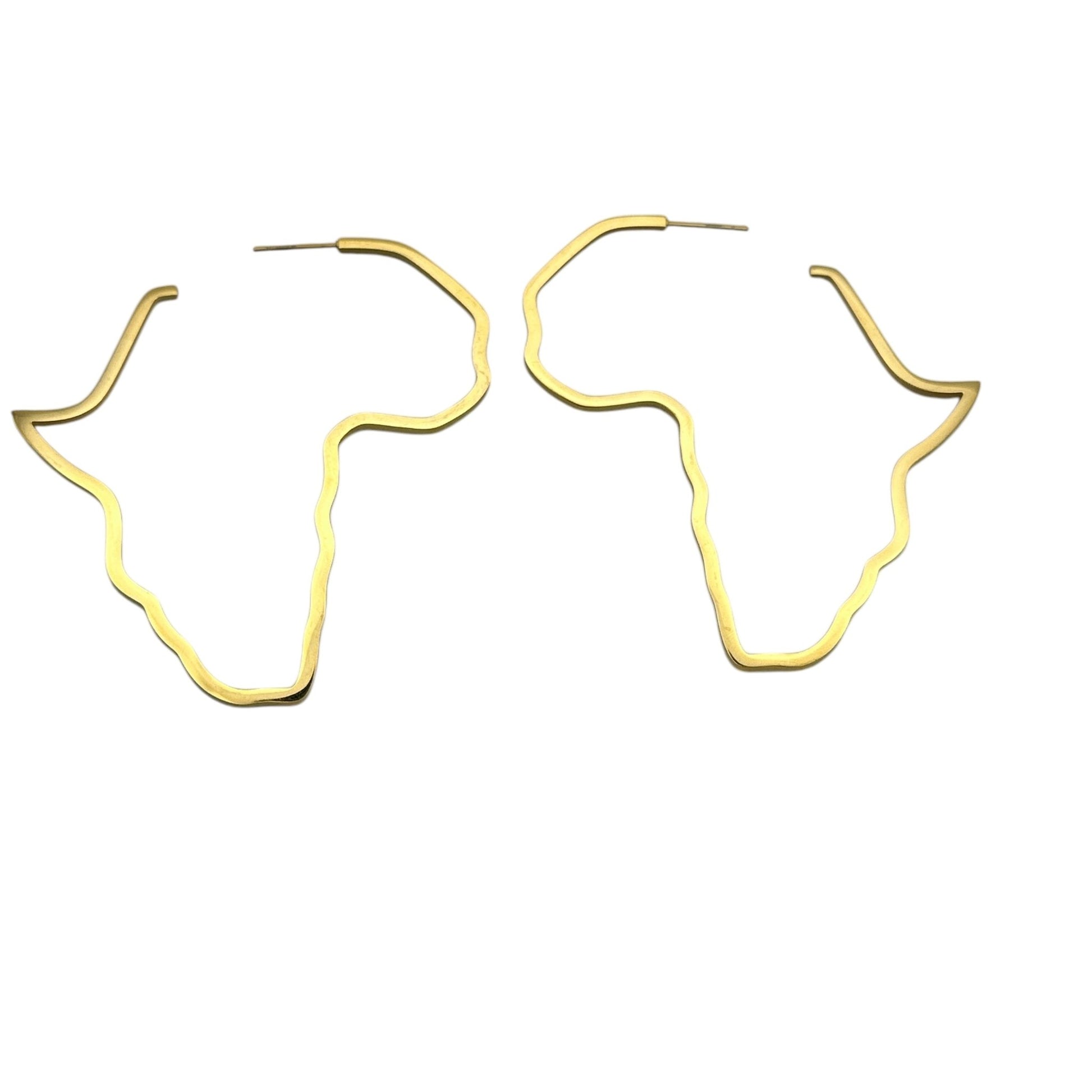 7cm Stainless Steel Africa Map Hoop Earrings – Afrocentric Bold Fashion Jewellery - Fatisha Boutique