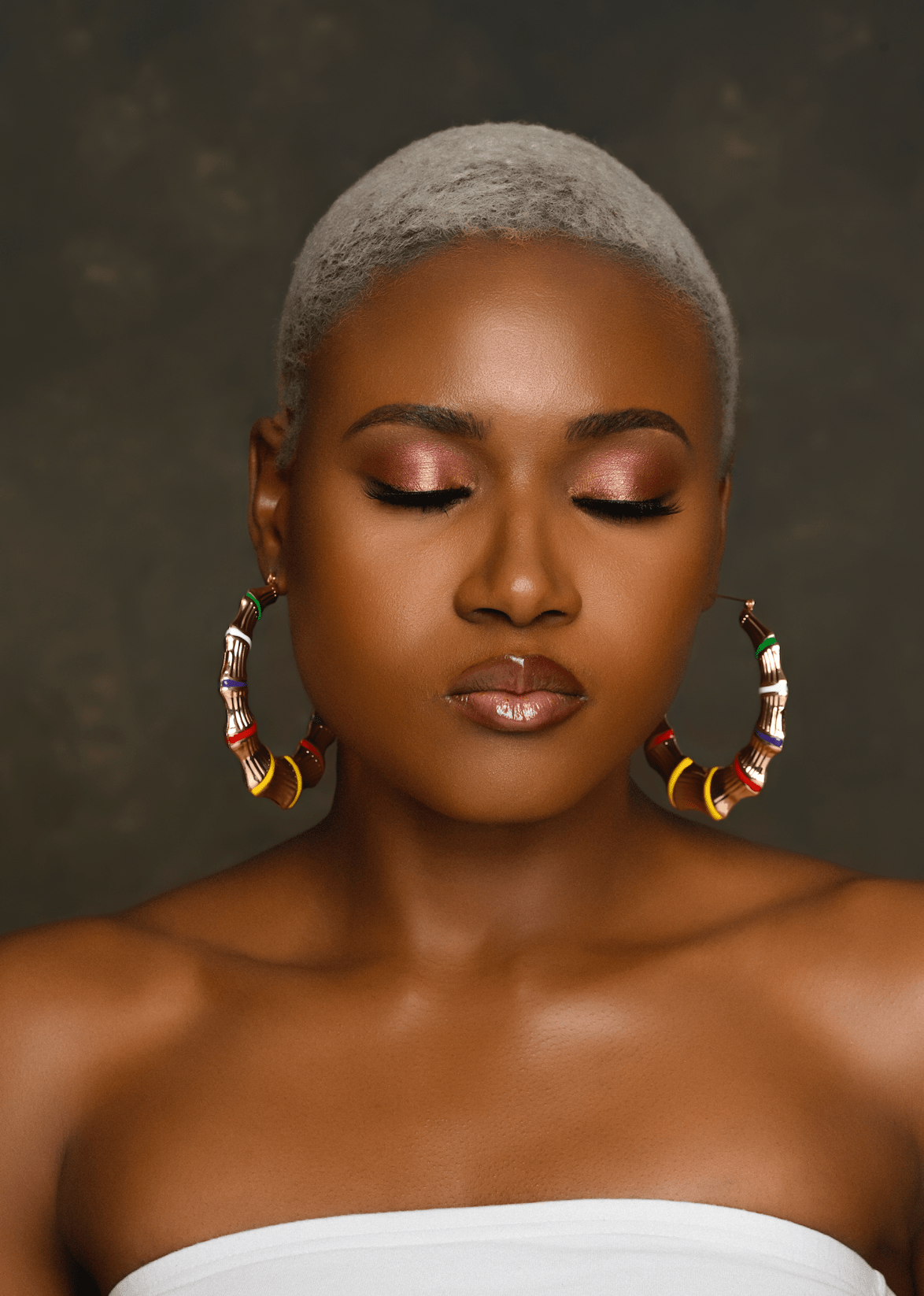 8CM Chunky Bamboo Retro Punk Trendy Statement Hoop Earrings - Fatisha Boutique
