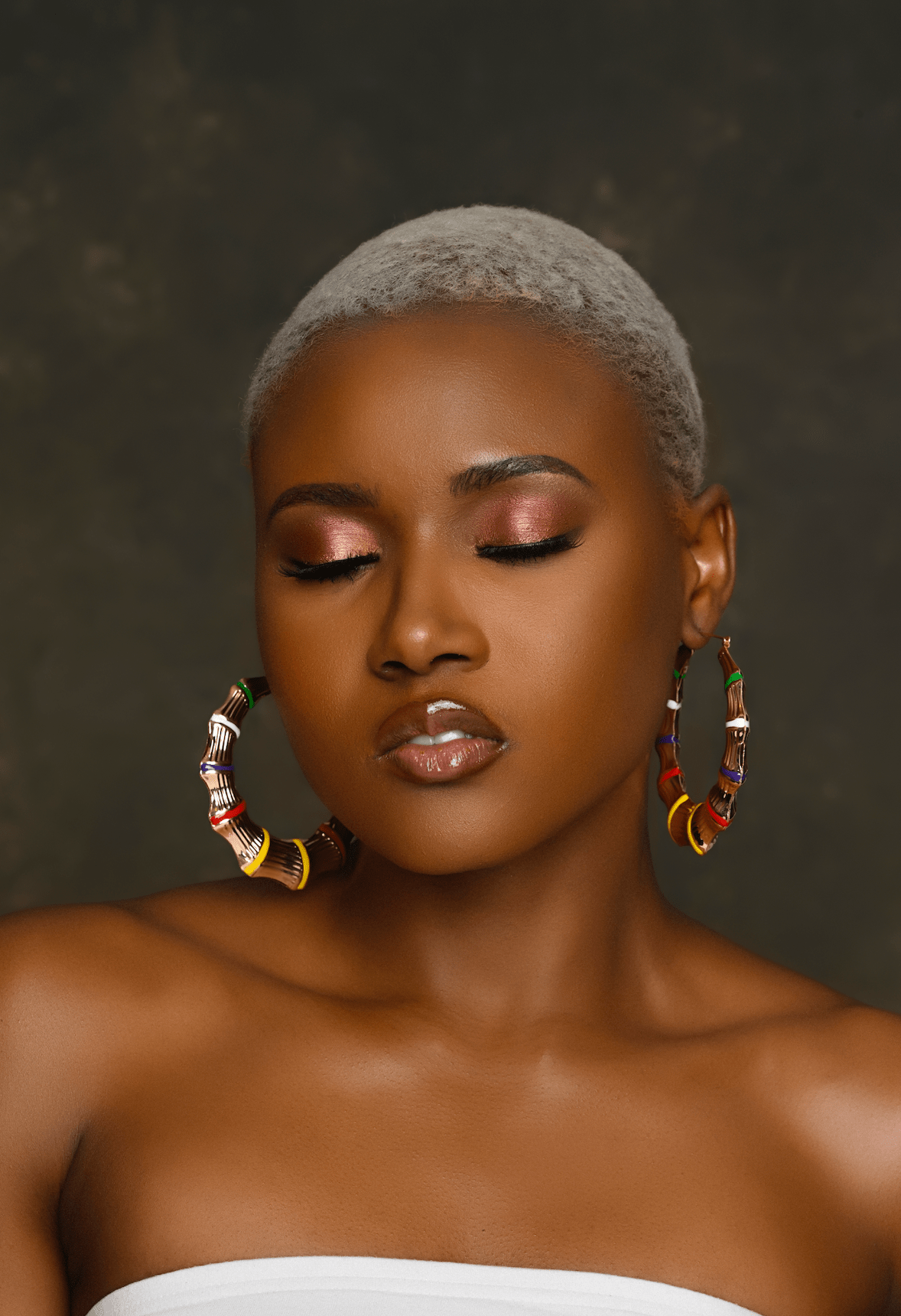 8CM Chunky Bamboo Retro Punk Trendy Statement Hoop Earrings - Fatisha Boutique