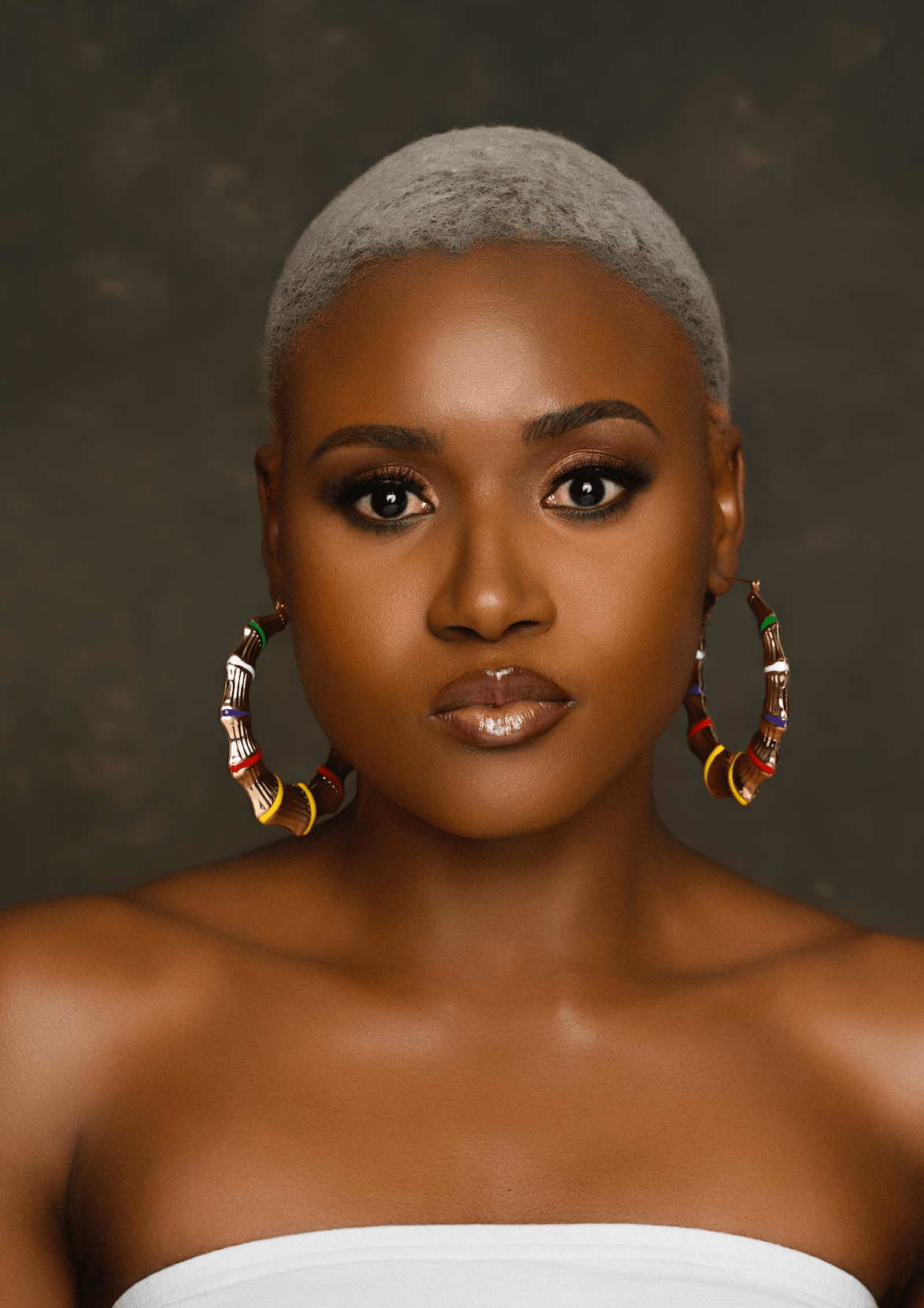 8CM Chunky Bamboo Retro Punk Trendy Statement Hoop Earrings - Fatisha Boutique