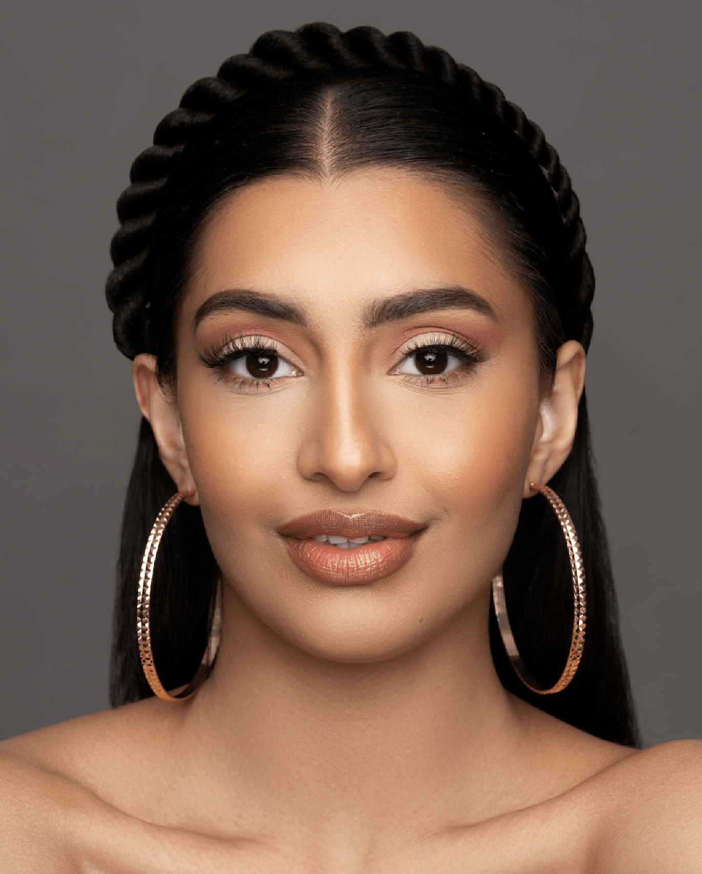 8CM Engraved Round Circle Statement Hoop Earrings - Fatisha Boutique