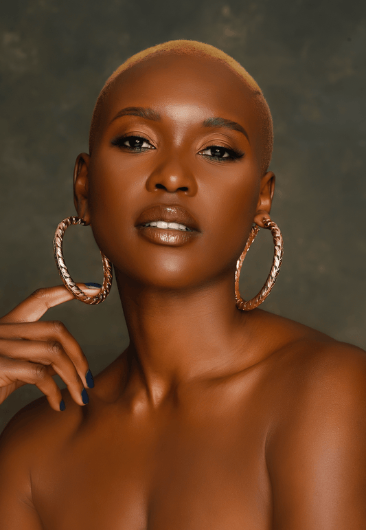 8CM Lightweight Chunky Thick Statement Hoop Earrings - Fatisha Boutique