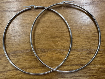 8CM Stainless Steel Statement Hoop Earrings - Fatisha Boutique