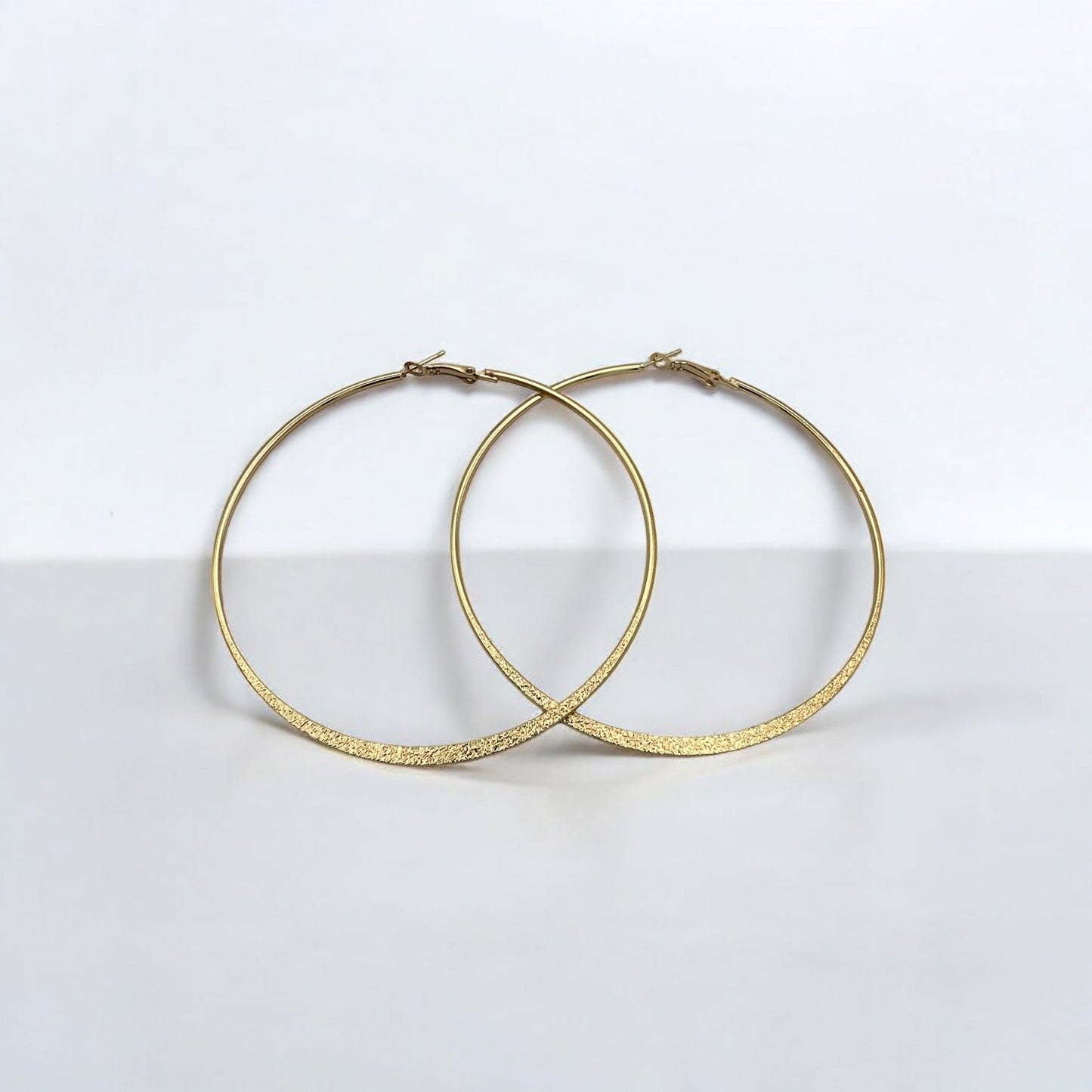 9cm Engraved Hoop Earrings - Elegant Large Statement Jewellery - Fatisha Boutique