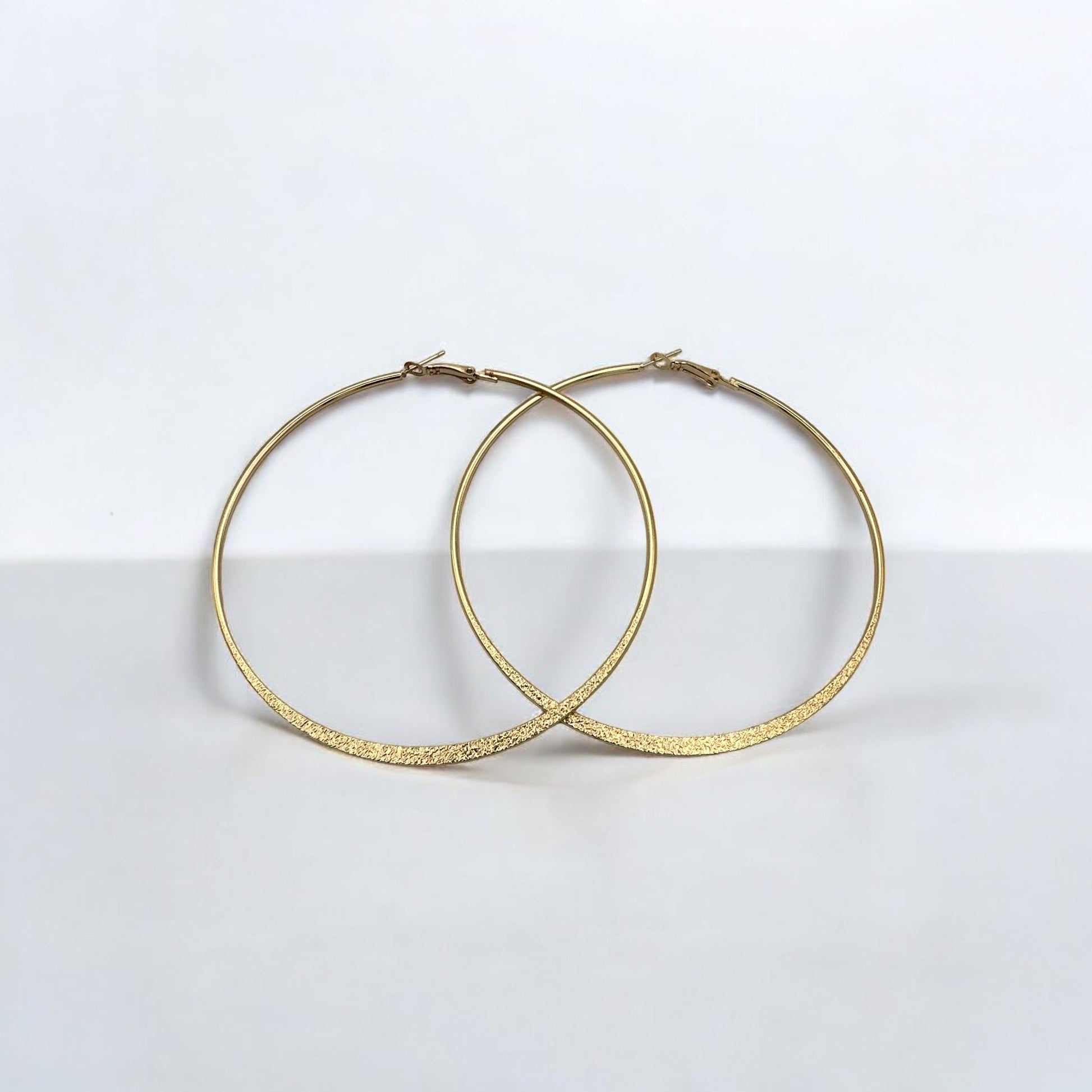 9cm Engraved Hoop Earrings - Elegant Large Statement Jewellery - Fatisha Boutique