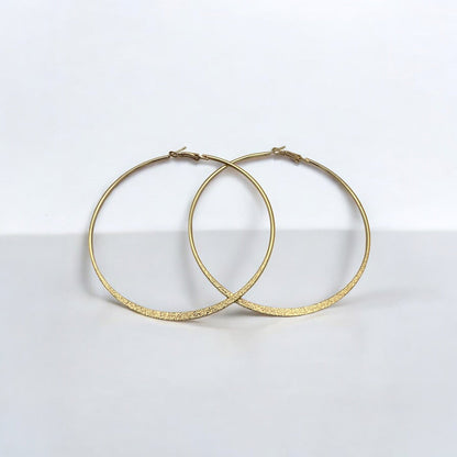 9cm Engraved Hoop Earrings - Elegant Large Statement Jewellery - Fatisha Boutique