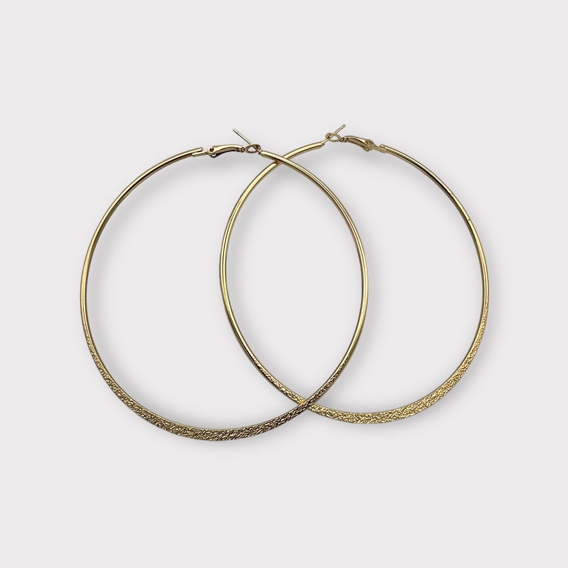 9cm Engraved Hoop Earrings - Elegant Large Statement Jewellery - Fatisha Boutique