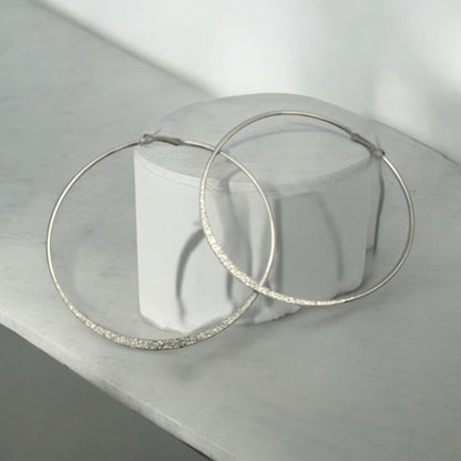 9cm Engraved Hoop Earrings - Elegant Large Statement Jewellery - Fatisha Boutique