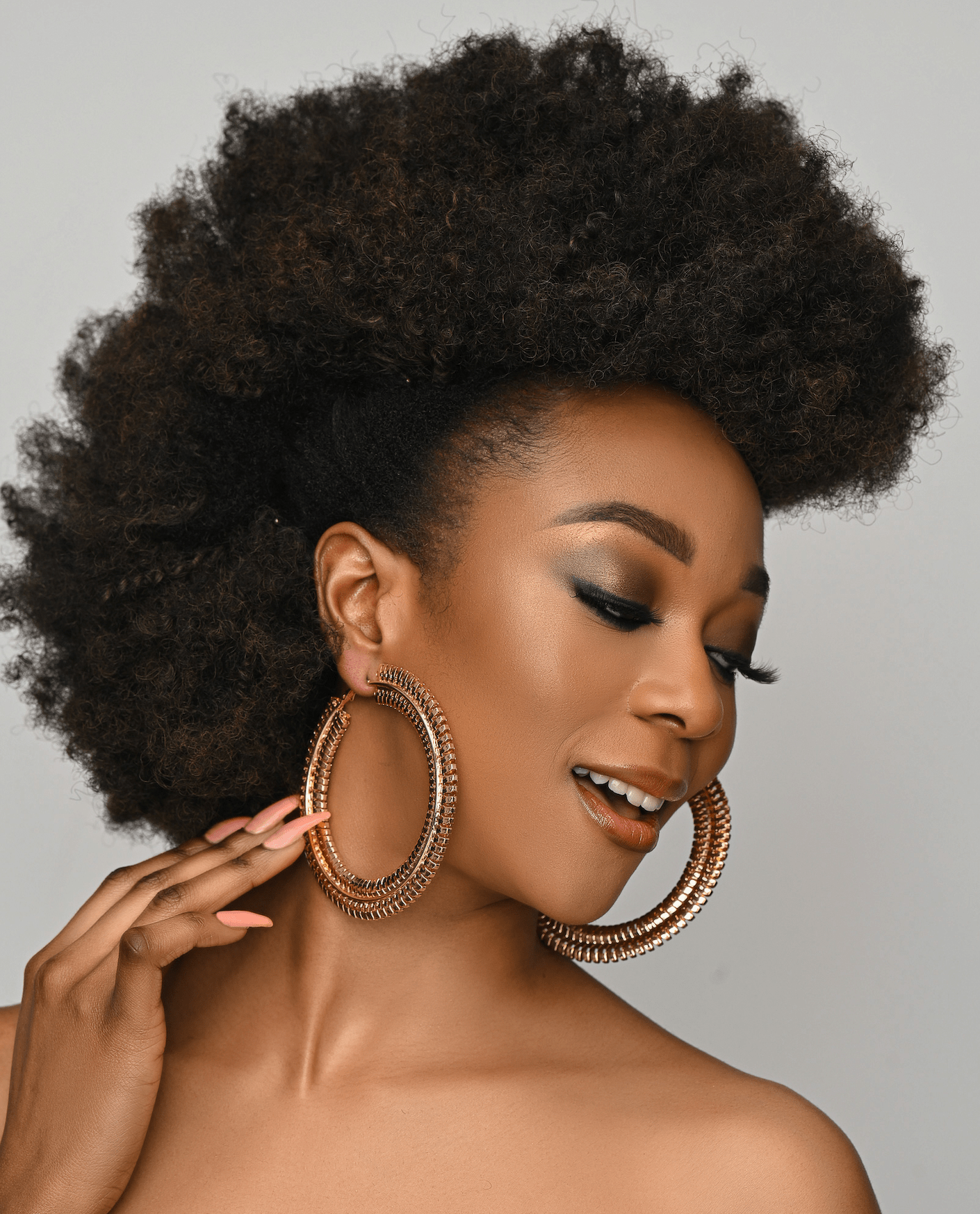 9CM Funky Punk Gold Colour Statement Hoop Earrings - Fatisha Boutique
