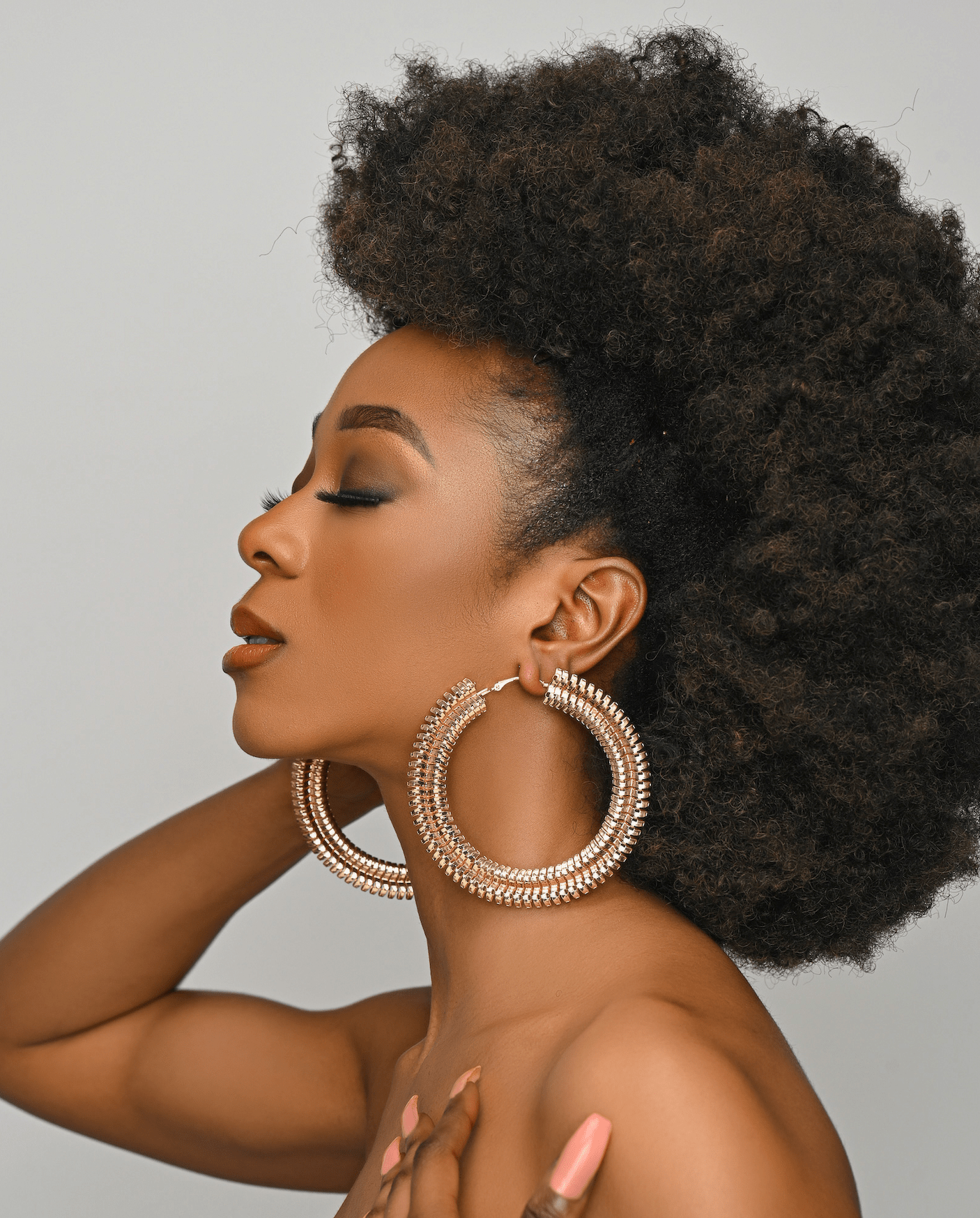 9CM Funky Punk Gold Colour Statement Hoop Earrings - Fatisha Boutique