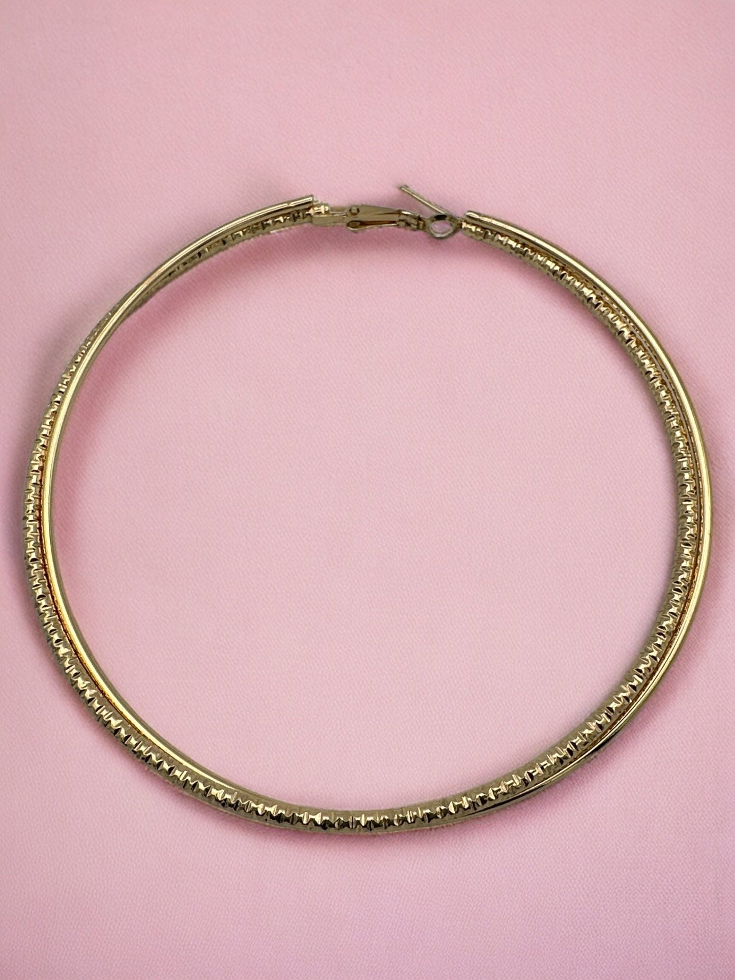 9CM Round Doubled Hoops Statement Hoop Earrings - Fatisha Boutique