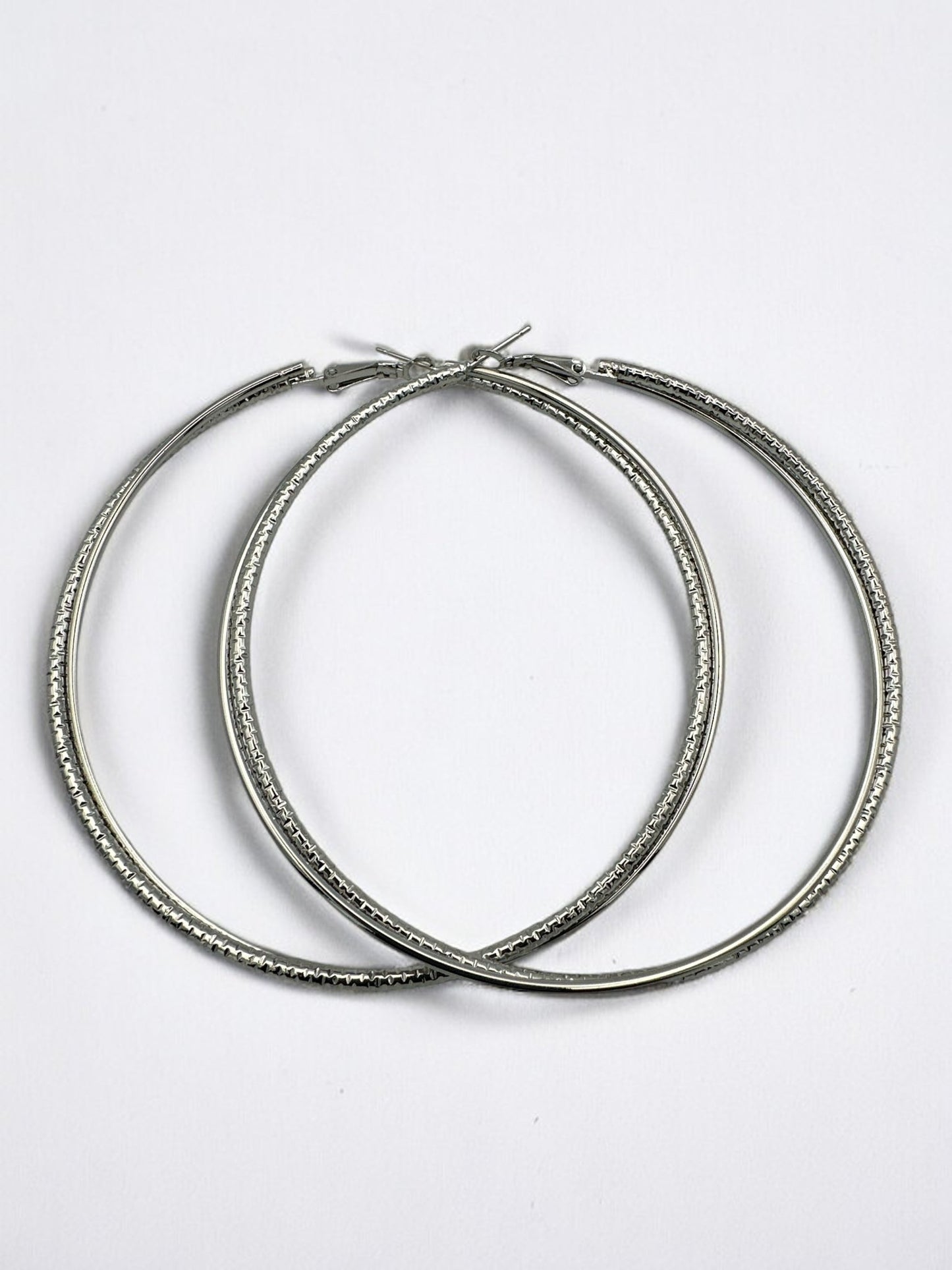 9CM Round Doubled Hoops Statement Hoop Earrings - Fatisha Boutique