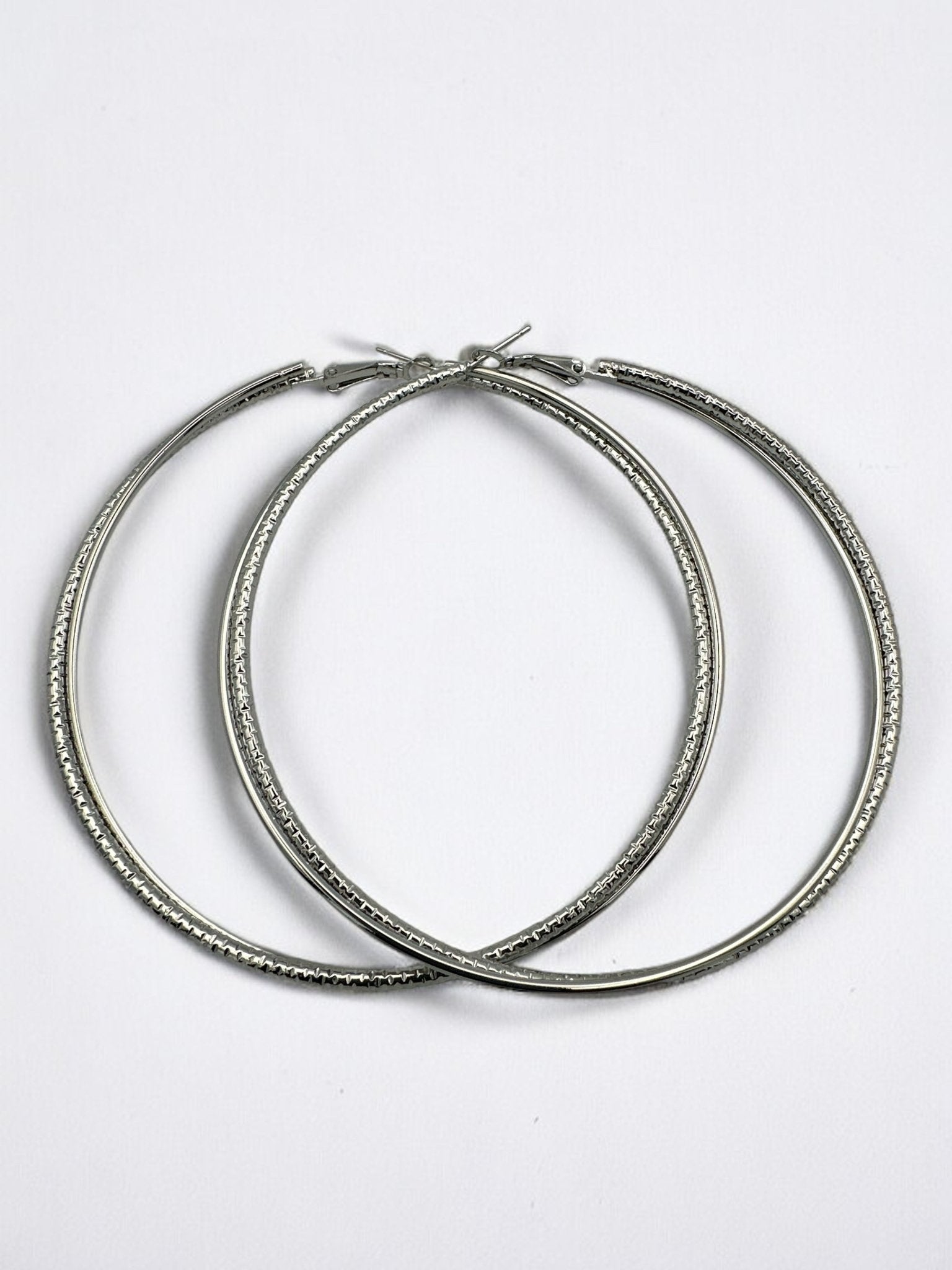 9CM Round Doubled Hoops Statement Hoop Earrings - Fatisha Boutique