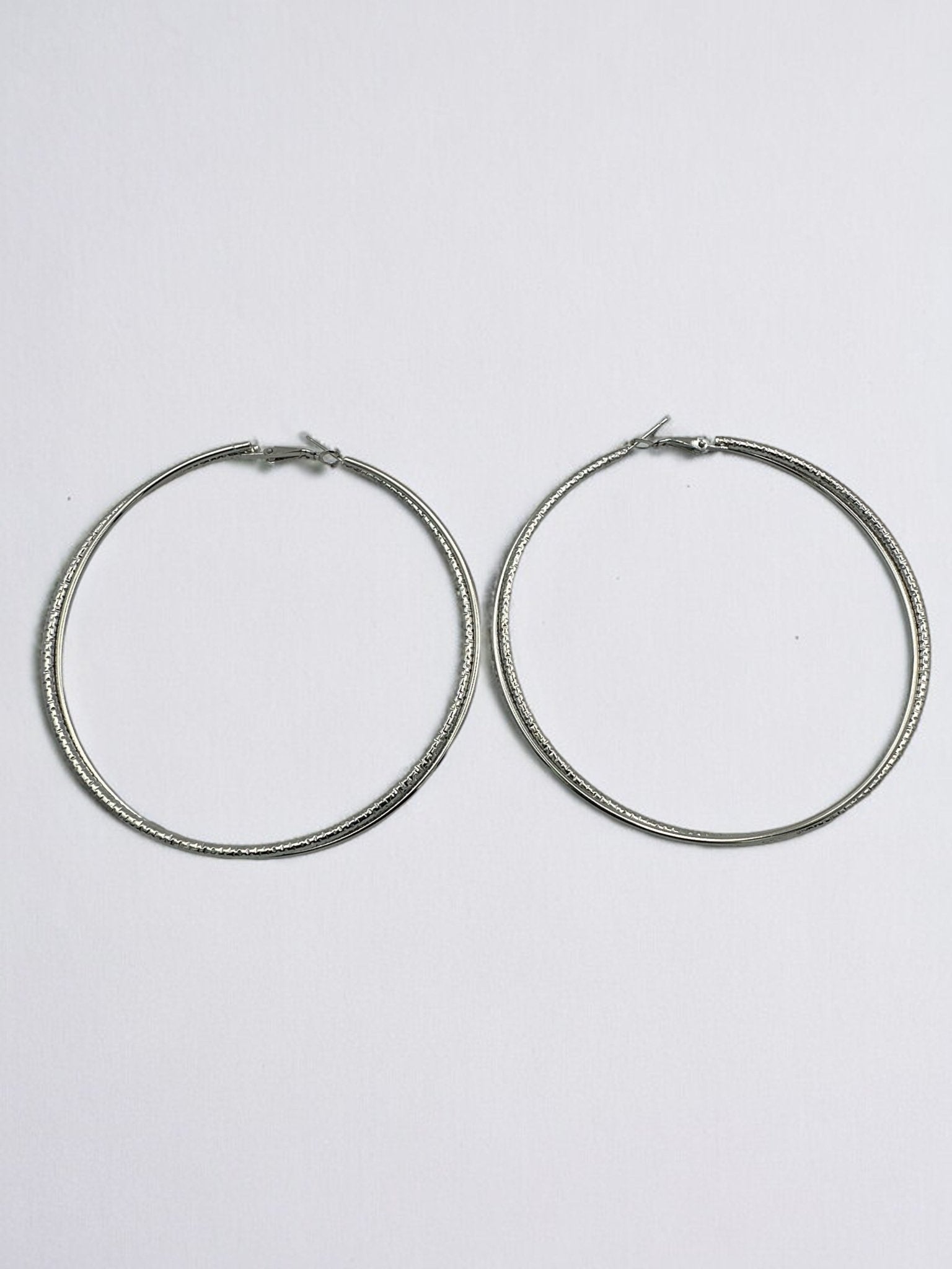 9CM Round Doubled Hoops Statement Hoop Earrings - Fatisha Boutique