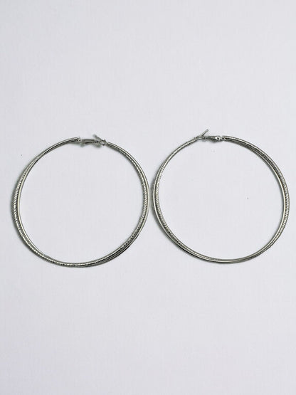 9CM Round Doubled Hoops Statement Hoop Earrings - Fatisha Boutique