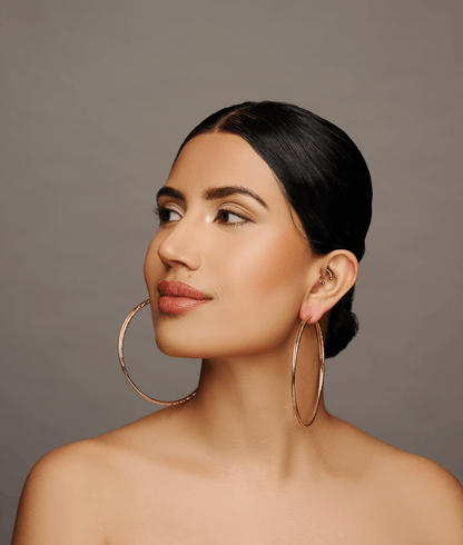 9CM Round Doubled Hoops Statement Hoop Earrings - Fatisha Boutique