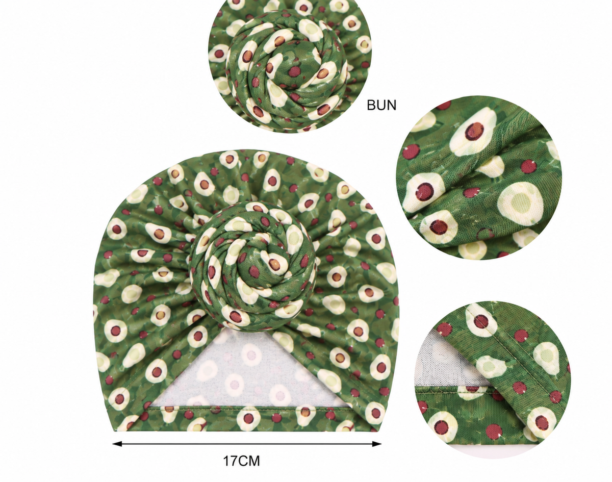 Fruit Print Pre-Tied Baby Turban Cap – 6 Months–3 Years - Fatisha Boutique Fatisha Boutique