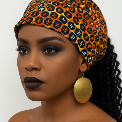 Bold African Ankara Print Head Wrap – Tribal Multicolour Wax Fabric Scarf for Natural Hair & Styling