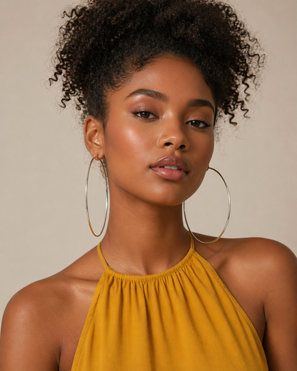 10cm Gold & Silver Hoop Earrings – Classic Large Lightweight Everyday Hoops - Fatisha Boutique #