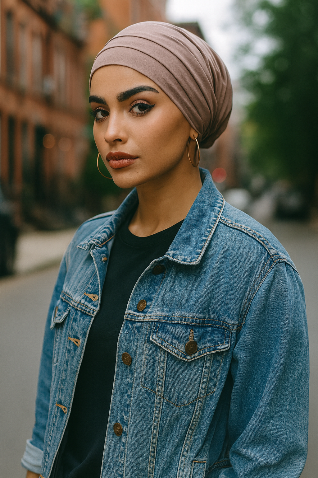 Satin Lined Double Layer Turban Beanie – Pre-Tied Cotton Headwrap Cap for Women - Fatisha Boutique #