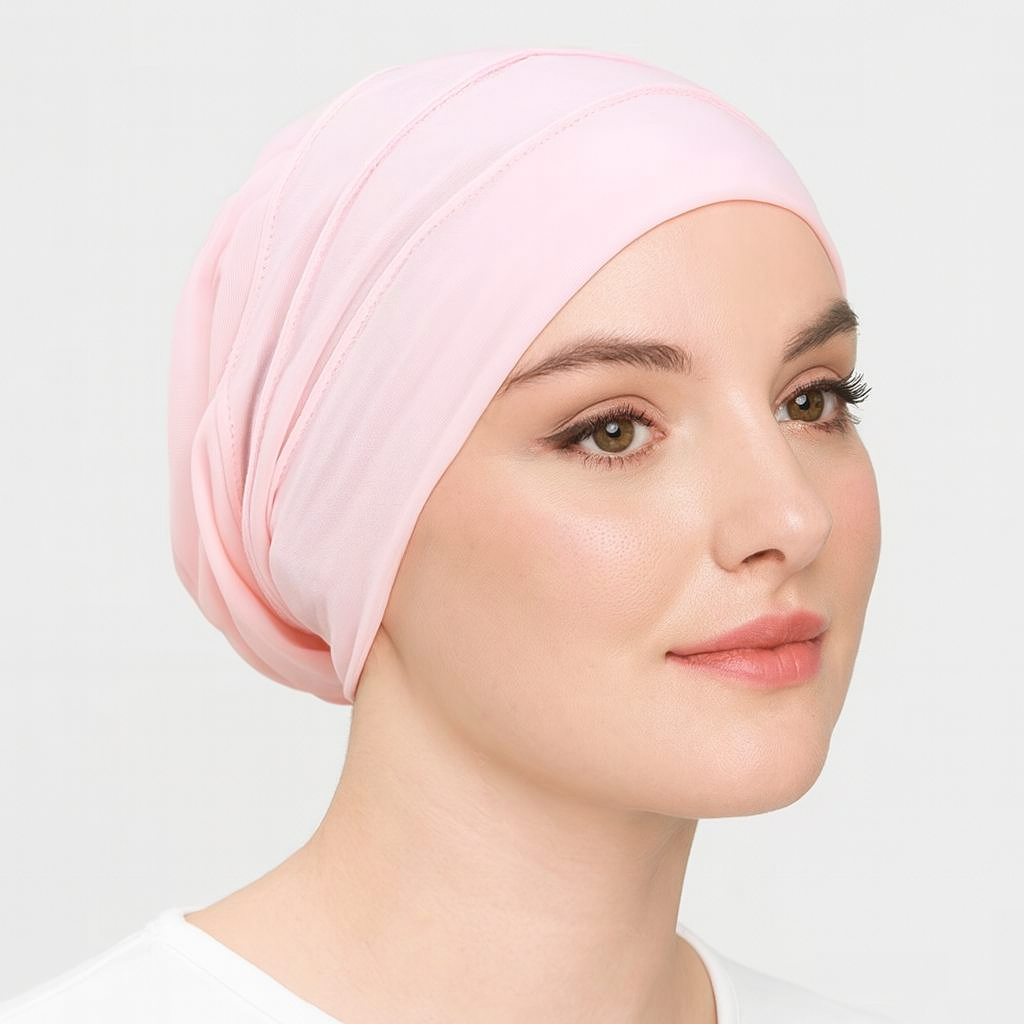 Satin Lined Double Layer Turban Beanie – Pre-Tied Cotton Headwrap Cap for Women - Fatisha Boutique #