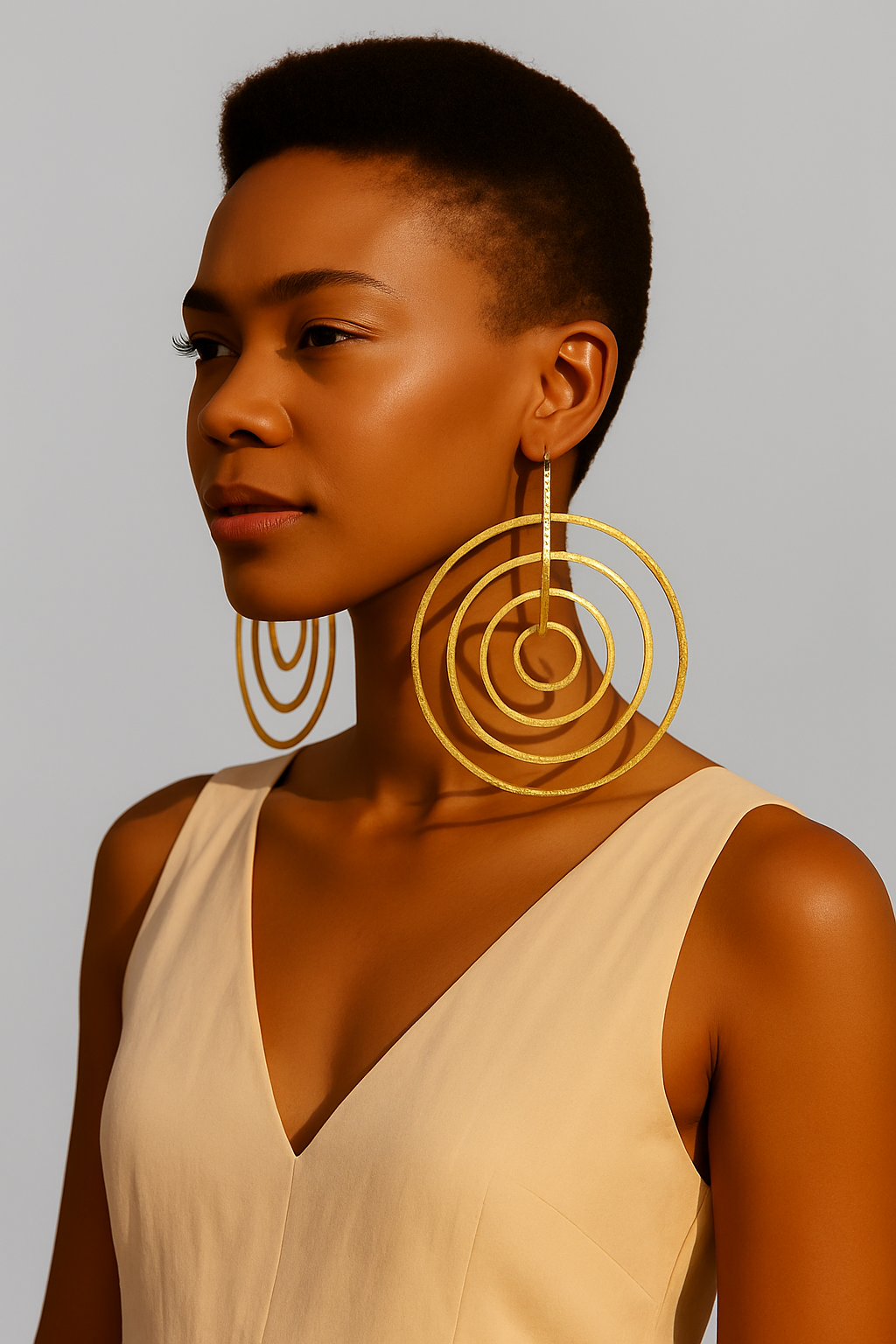 Brass Spiral Statement Earrings | Handmade Geometric Dangle Jewellery - Fatisha Boutique #