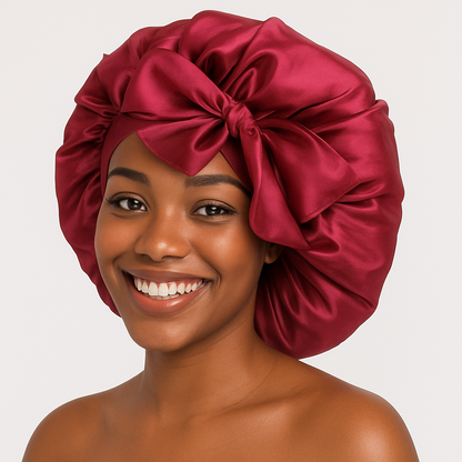 Luxury Satin Silk Bonnet Cap with Long Ties – Single Layer, Hair Protection