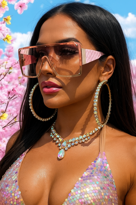 Oversized Trendy Shield Sunglasses – UV400 Gradient Lens Fashion Shades for Women - Fatisha Boutique #