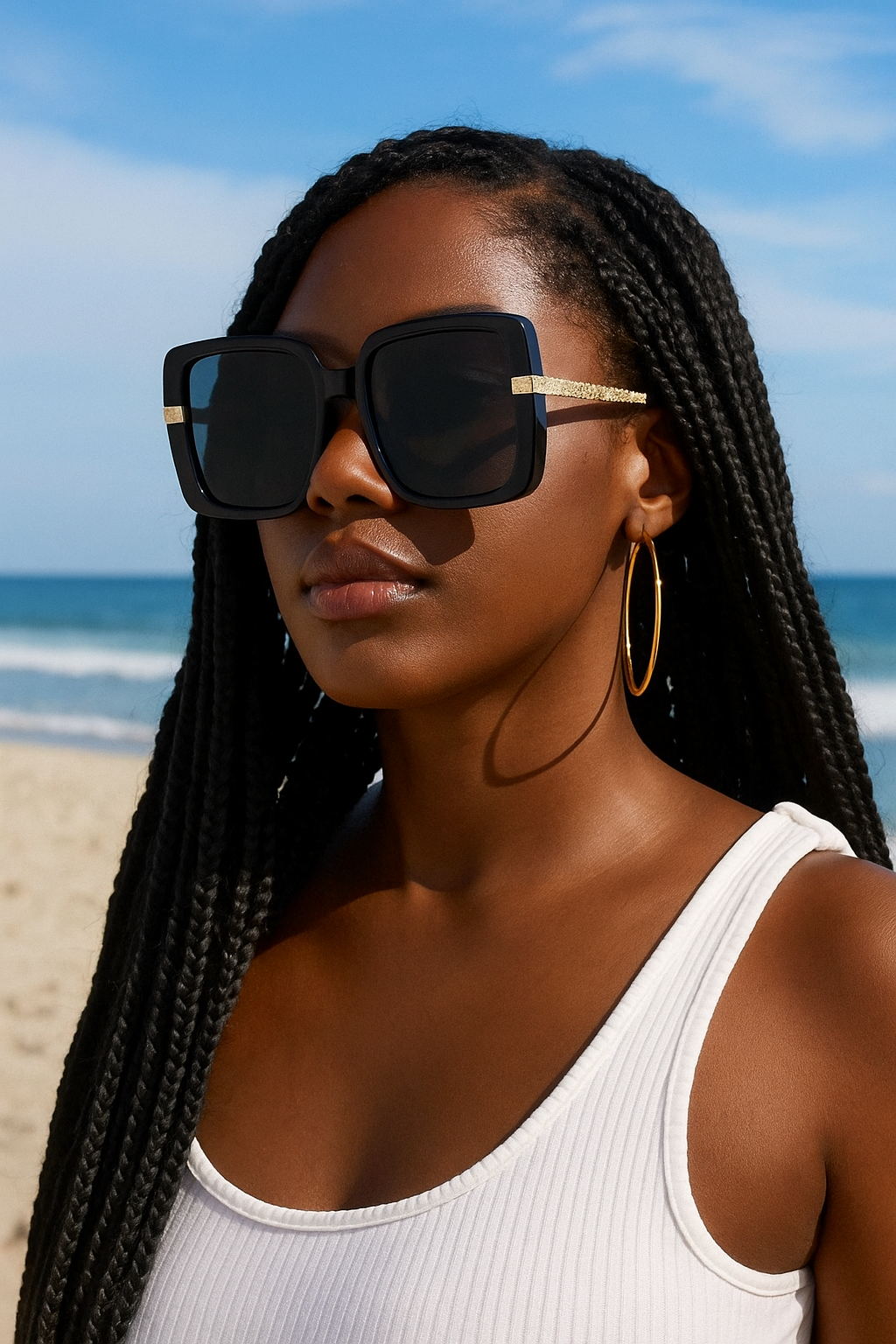 Oversized Square Sunglasses for Women – UV400 Gradient Lens | Free UK Shipping - Fatisha Boutique #