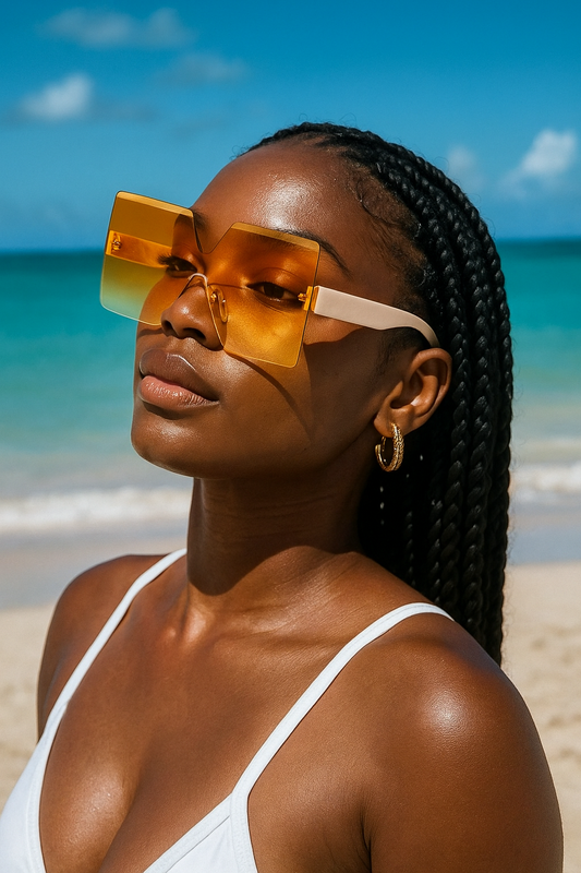 Oversized Square UV400 Sunglasses – Gradient Lens Fashion Shades for Women - Fatisha Boutique #