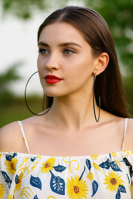13CM Oversized Hoop Earrings – Bold & Lightweight in Multiple Colours - Fatisha Boutique #