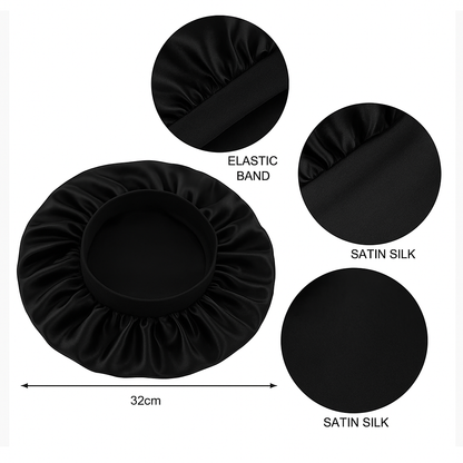 Single Layer Satin Silk Bonnet Cap – Wide Band Night Sleep Hat for Braids, Locs & Curly Hair - Fatisha Boutique #