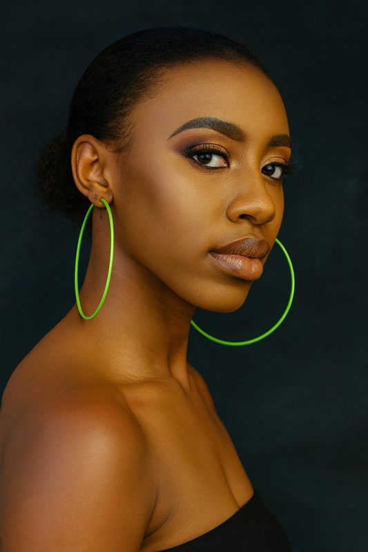 Funky 10CM Colourful Retro Hoop Earrings – Bold Lightweight Statement Hoops - Fatisha Boutique #