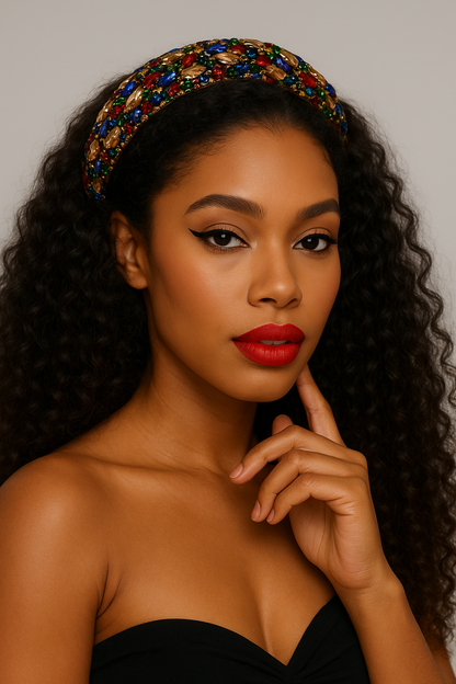 Luxury Rhinestone Padded Headband – Baroque Crystal Bling Hair Accessory for Women | Bridal, Wedding, Party & Gift - Fatisha Boutique #