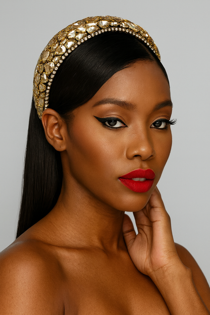 Luxury Rhinestone Padded Headband – Baroque Crystal Bling Hair Accessory for Women | Bridal, Wedding, Party & Gift - Fatisha Boutique #