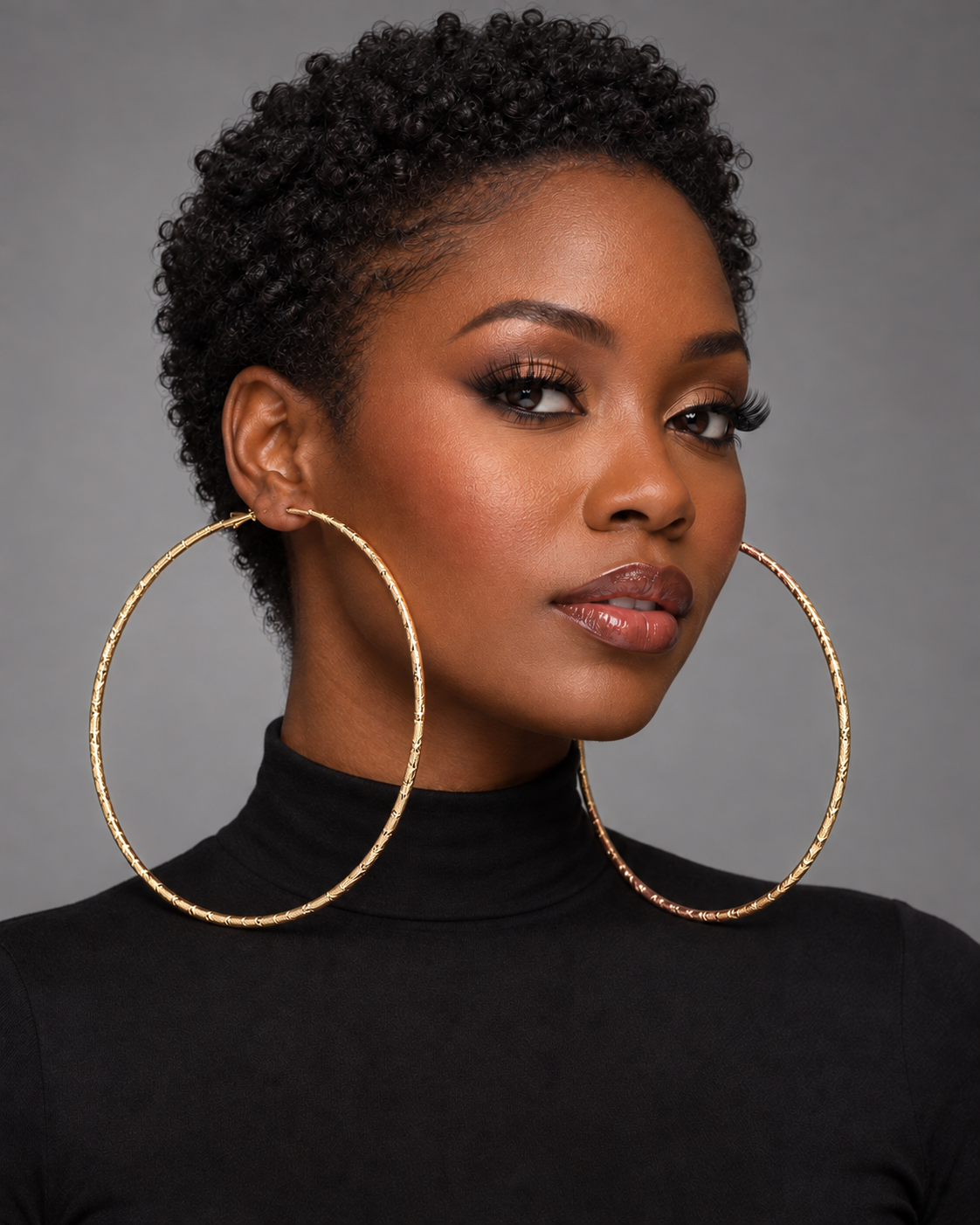 14cm Oversized Textured Hoop Earrings in Gold or Silver - Fatisha Boutique