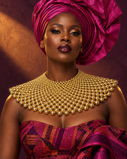Cleopatra Beaded Collar Bib Choker Statement Necklace - Fatisha Boutique