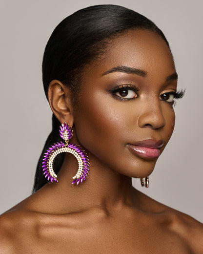 Glam Statement Diamante Rhinestone Earrings - Elegant Bold Dangle Jewellery