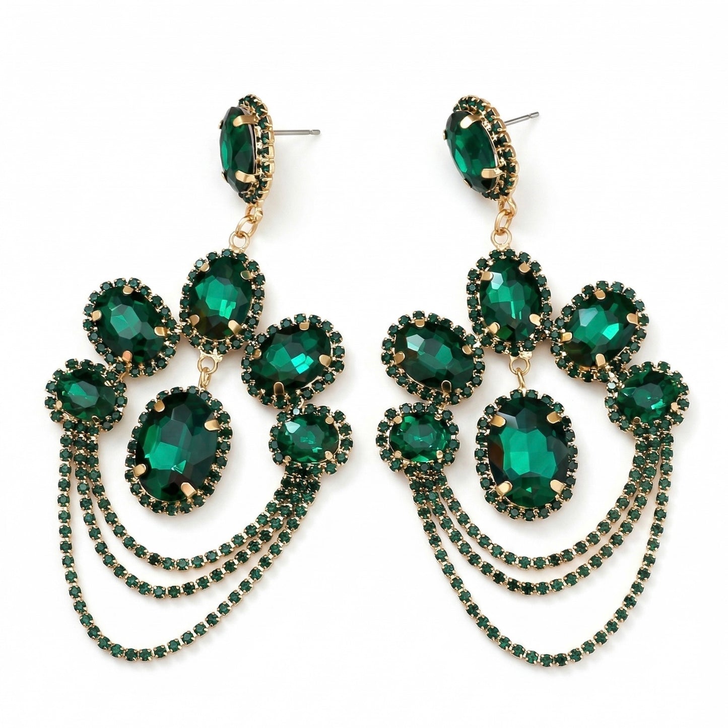 Luxury Chandelier Rhinestone Earrings – Long Elegant Statement Drop Earrings - Fatisha Boutique #
