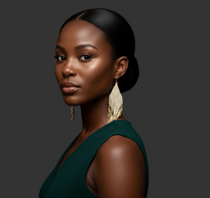 Boho Ivory and Gold Beaded Fringe Earrings – Handmade Statement Dangles - Fatisha Boutique #