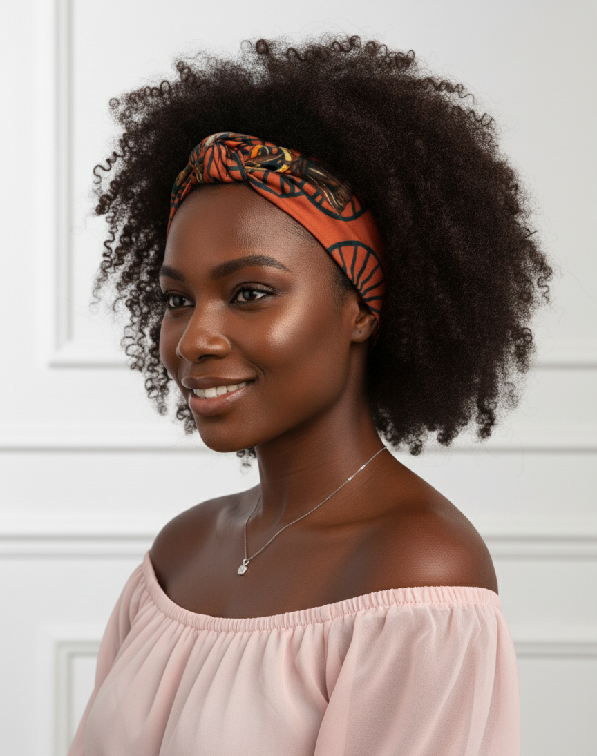 Vintage Knot Satin Silk Headband – Bold Baroque Patterned Turban Style Hair Accessory - Fatisha Boutique #