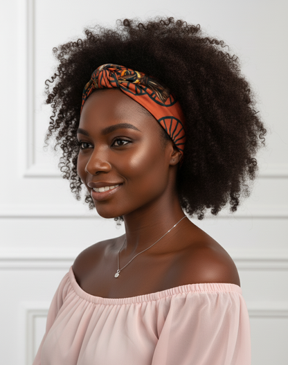 Vintage Knot Satin Silk Headband – Bold Baroque Patterned Turban Style Hair Accessory - Fatisha Boutique #