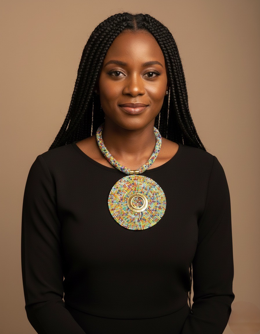 Handmade Multicoloured African Beaded Statement Pendant Necklace – Bold Maasai-Inspired Jewellery - Fatisha Boutique #