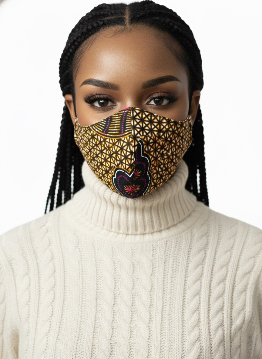 Reusable African Print Face Mask – Double-Layered Ankara Fabric with Filter Pocket & 2 Free Filter - Fatisha Boutique #