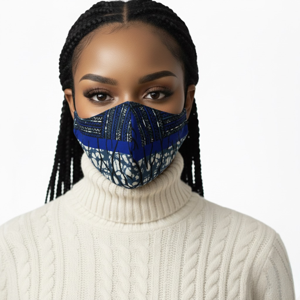 Reusable African Print Face Mask – Double-Layered Ankara Fabric with Filter Pocket & 2 Free Filter - Fatisha Boutique #