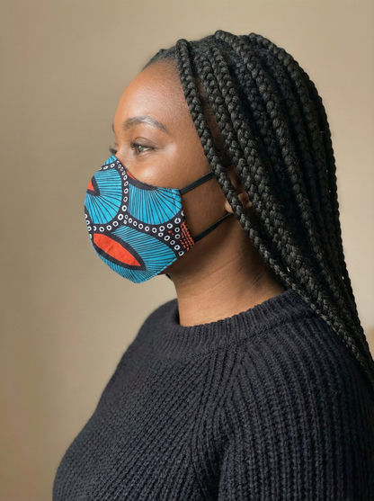 Reusable African Print Face Mask – Double-Layered Ankara Fabric with Filter Pocket & 2 Free Filter - Fatisha Boutique #