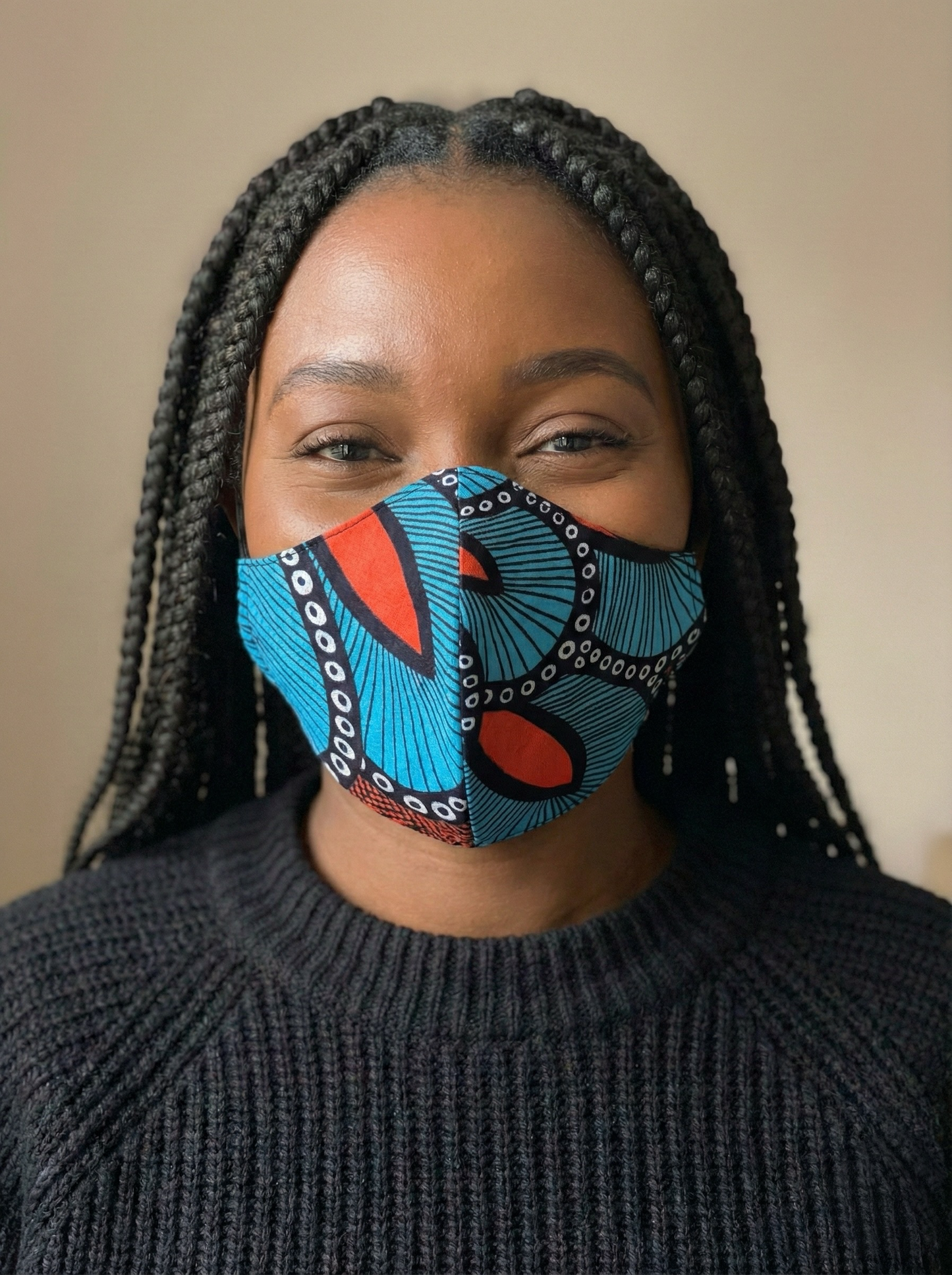 Reusable African Print Face Mask – Double-Layered Ankara Fabric with Filter Pocket & 2 Free Filter - Fatisha Boutique #