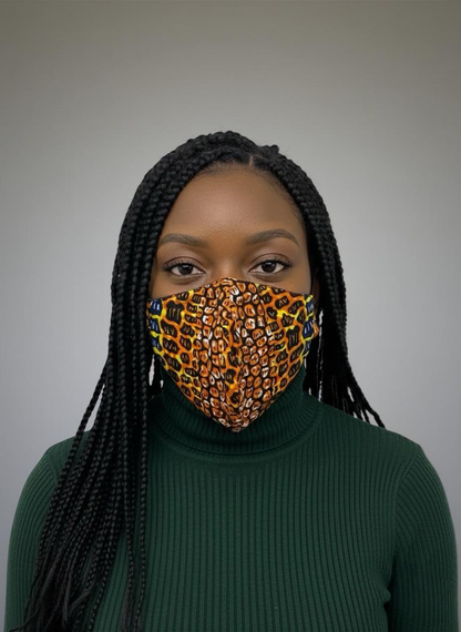 Reusable African Print Face Mask – Double-Layered Ankara Fabric with Filter Pocket & 2 Free Filters - Fatisha Boutique #